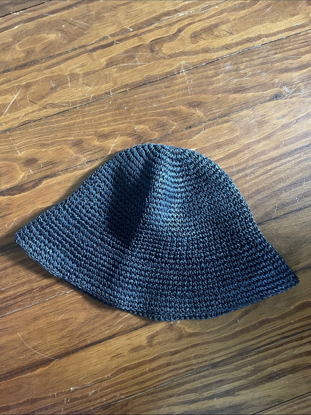Handwoven Navy Blue Bucket Hat